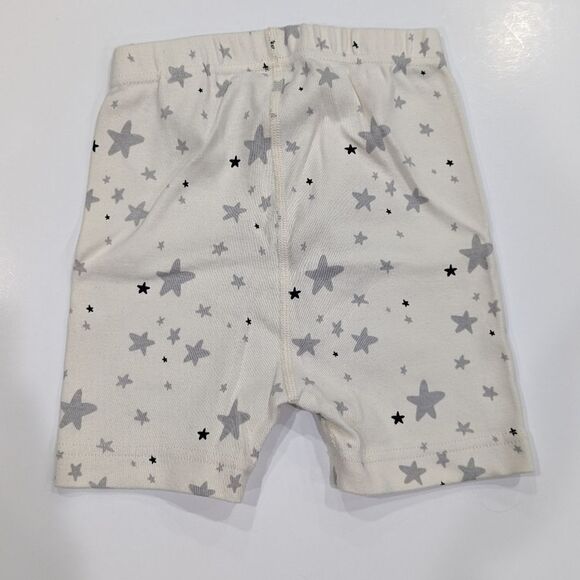 Hanna Andersson White Gray Short John Pajamas Moon Back Boy Girl Size 120 6 7 - Picture 5 of 8